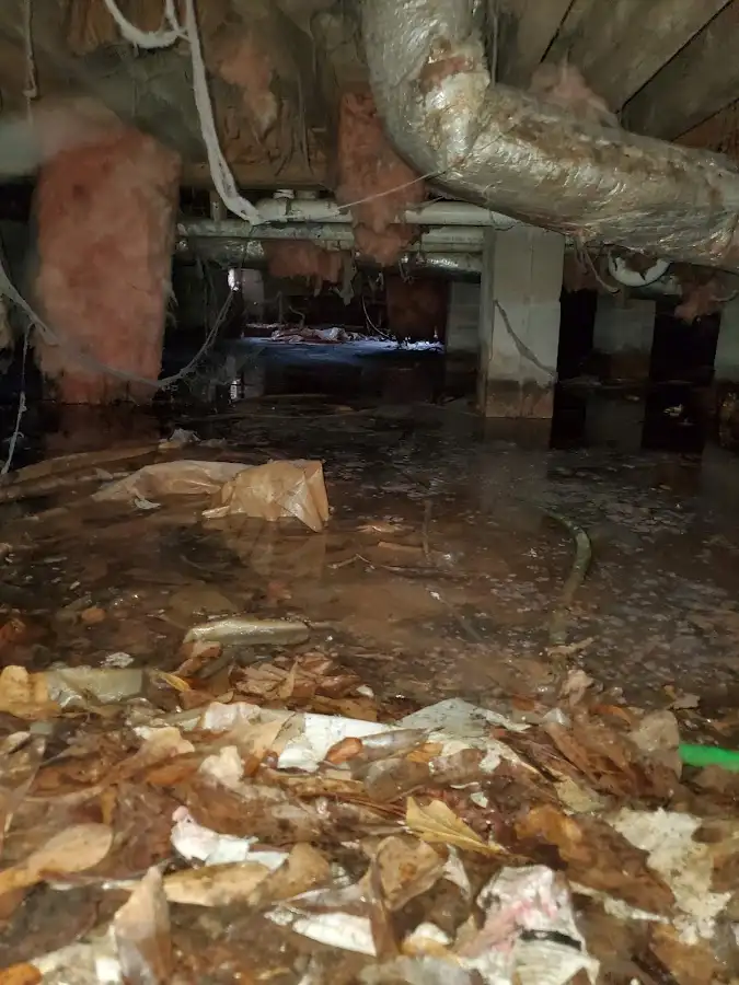 Crawl space flood assessment for Commercial Water Damage Restoration in Rye Brook