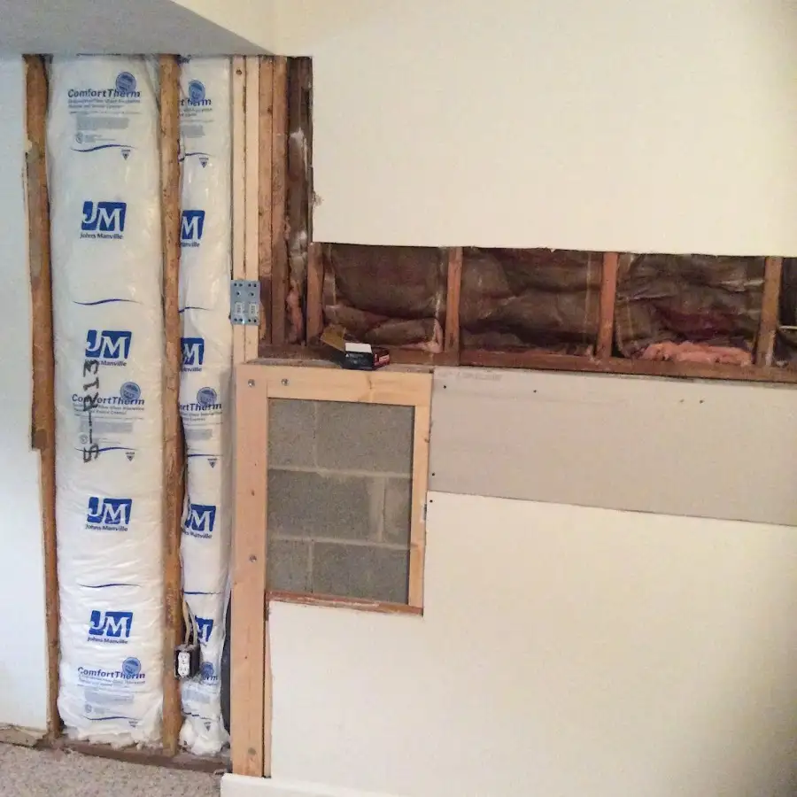 Wall insulation replacement during Contents Cleaning & Restoration in Rye Brook